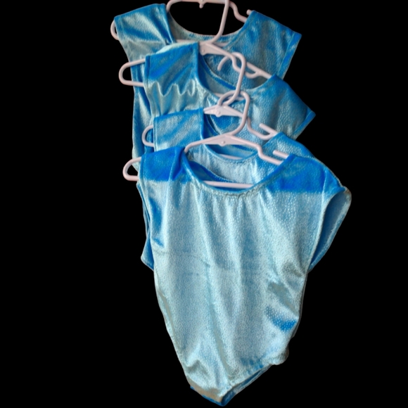 ❤️ Set Of 4 Blue Velvet Body Suit Sz 2/3 - Picture 1 of 4